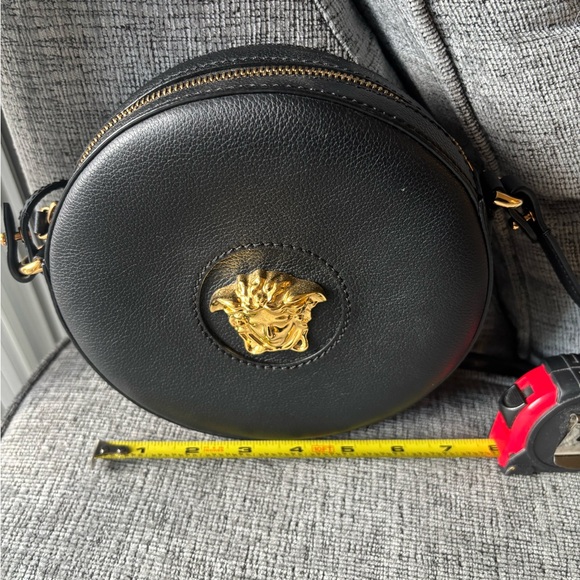Versace Circular Black Crossbody Bag with Gold Medusa - Picture 6 of 7